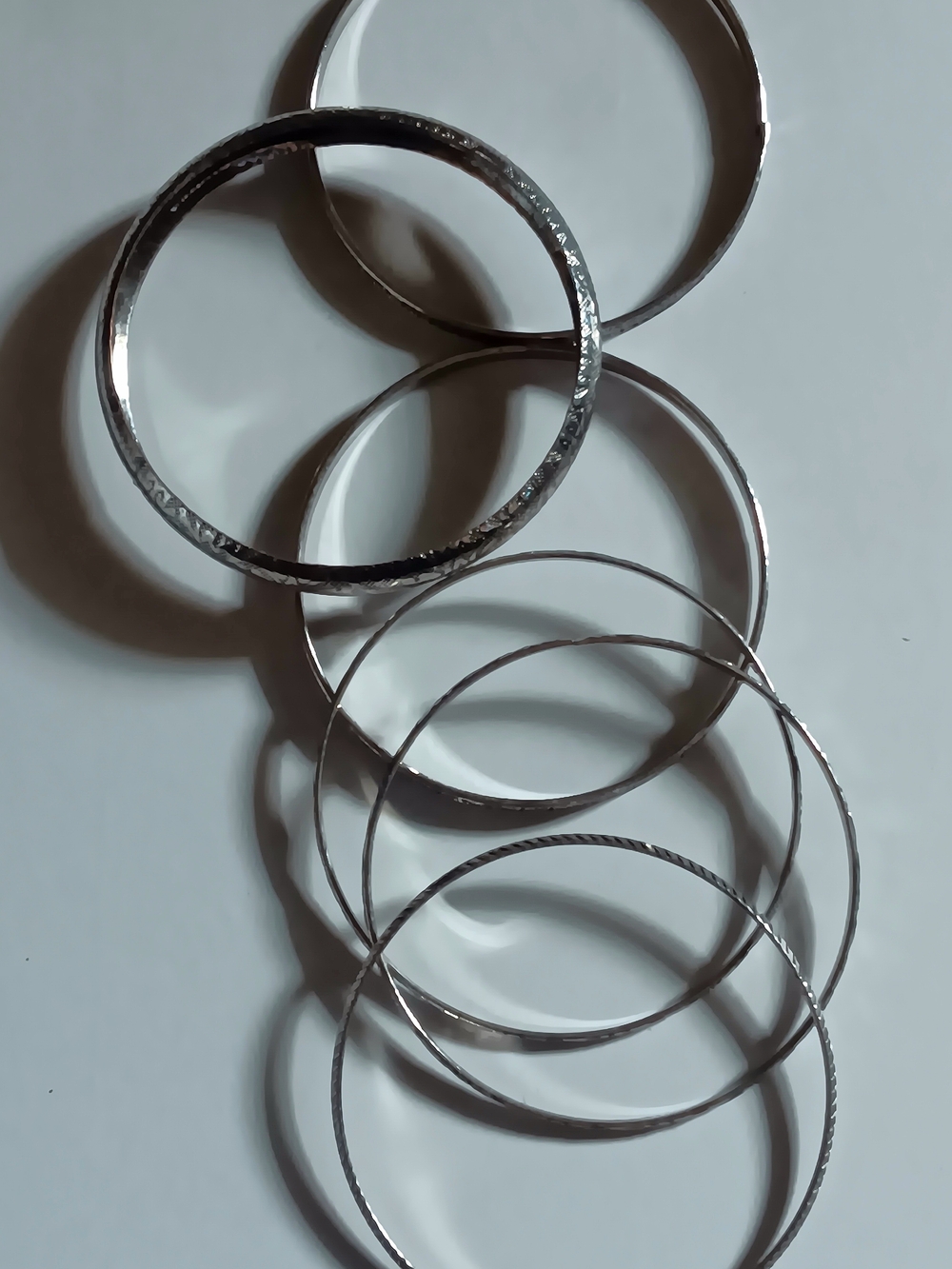 American Eagle Outfitters Silver Tone Stackable Bangle Bracelet Set